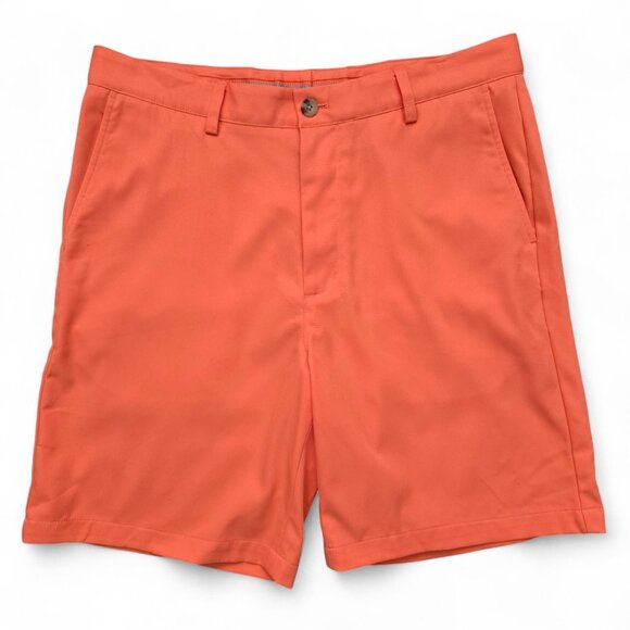 Vineyard Vines Link Shorts Men's Bright Orange Golf Flat Front Bold Preppy 34 - Picture 1 of 6